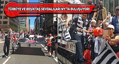 Türk Günü Yürüyüşünde Beşiktaş USA Korteji