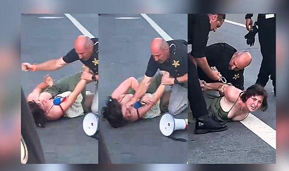 Biden'ı Protesto Eden Kadına Sert Müdahale