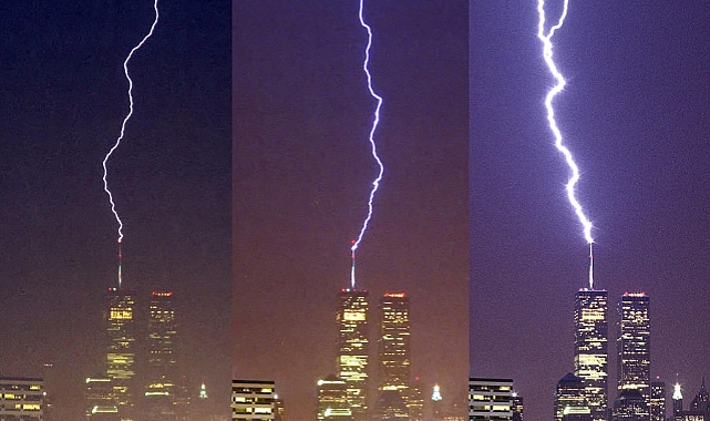 New York'ta Yıldırım Görsel Şölene Dönüştü