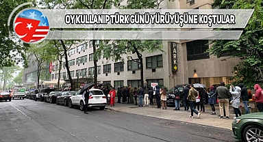 ABD'de Türkler Yağmur Demeden Oy Kullanıyor