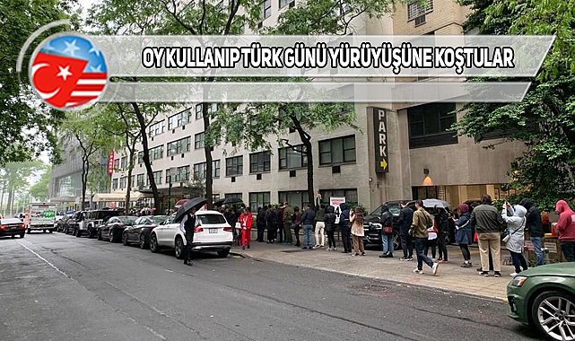 ABD'de Türkler Yağmur Demeden Oy Kullanıyor