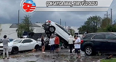 Florida'daki Hortumda Araçlar Böyle Uçtu!