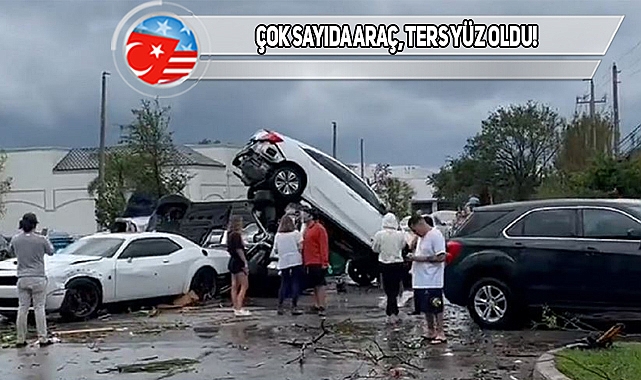 Florida'daki Hortumda Araçlar Böyle Uçtu!