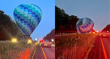 Sıcak Hava Balonu Uçuş Sırasında Durduktan Sonra Vermont Otoyolu Orta Refüjüne İndi