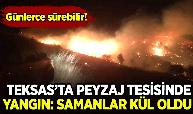 Teksas'ın Houston kentinde yangın: Tesisteki samanlar kül oldu