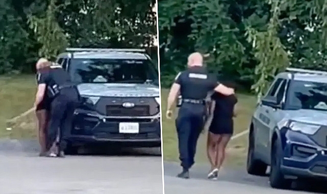 Maryland'de skandal görüntüler: Güpegündüz genç bir kadınla uygunsuz yakalanan polis açığa alındı