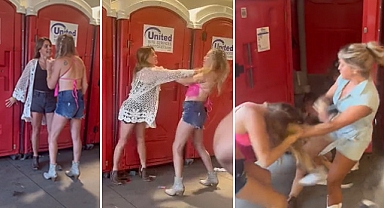 Pennsylvania'da tuvalet sırası bekleyen kadınların tartışması tekme tokatlı kavgaya döndü