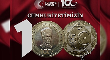 Cumhuriyetin 100. yılına özel: 5TL'lik hatıra parası basıldı