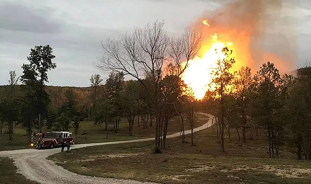 Korku dolu anlar: Gaz hattı patladı, otoyol kapatıldı!