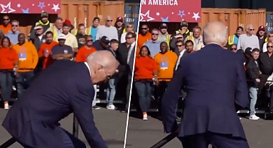 Özel önlemler işe yaramadı! Biden bildiğiniz gibi: Yine sendeledi, düşmekten son anda kurtuldu