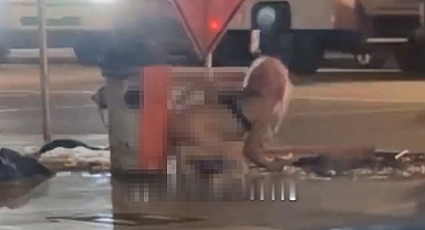 San Fransisco'da cadde ortasında çırılçıplak banyo yapan kadın tepkilere neden oldu