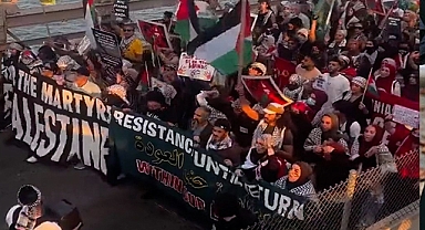 New York'ta Filistin'e destek yürüyüşü düzenlendi