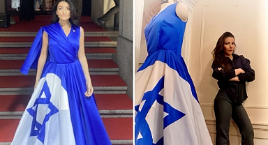 Inna Vernikov, İsrail bayrağı desenli elbise giydi: Kıyafeti tepki çekti