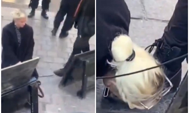 ABD'de Bir Kadın, Sokaktan Geçen Erkeklerin Ayağını Öptü!