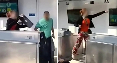 Uçağı Kaçırdığı İçin Sinirlenen Kadın Personele Bilgisayar Fırlattı