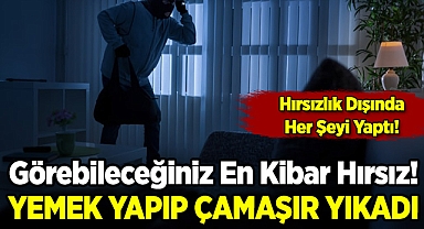 Yemek Yapıp Çamaşır Yıkadı: Görebileceğiniz En Kibar Hırsız!