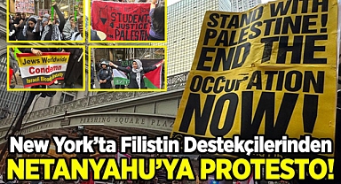 New York'ta Netanyahu Karşıtı Protesto: Filistin Destekçileri Sokaklara Döküldü!