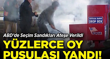 ABD'de Seçim Sandıkları Ateşe Verildi: Yüzlerce Oy Pusulası Yandı!
