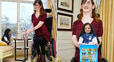 Dünyanın en uzun ve en kısa kadını buluştu: Boy farkı, güçlü bir dostluğa engel olmadı