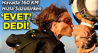 Havada 160 KM Hızla Süzülürken 'Evet' Dedi: Dünyanın En Seksi Paraşütçüsü Dünyaevine Girdi!