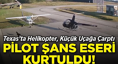 Texas'ta Helikopter, Küçük Uçağa Çarptı: Pilot Şans Eseri Kurtuldu!