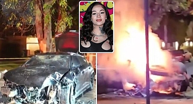 Los Angeles'ta polis kovalamacası! Lüks araç alev topuna döndü, ünlü rapçi iddiaları reddetti