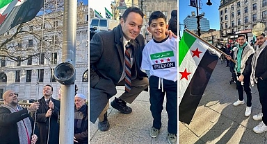 Paterson Belediye binasına Suriye devrim bayrağı çekildi: Zafer, özgürlük ve adalet için