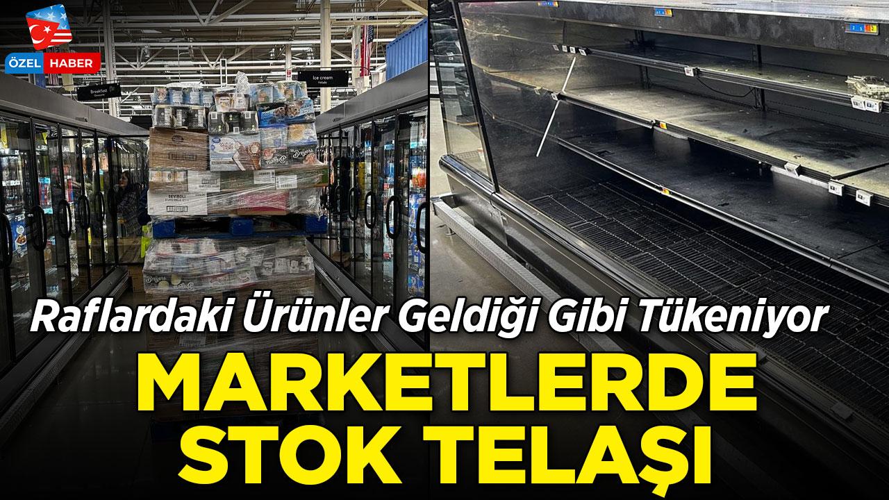 ABD'de kar fırtınasına karşı stok telaşı: Marketlerde izdiham oluştu, raflar boş kaldı