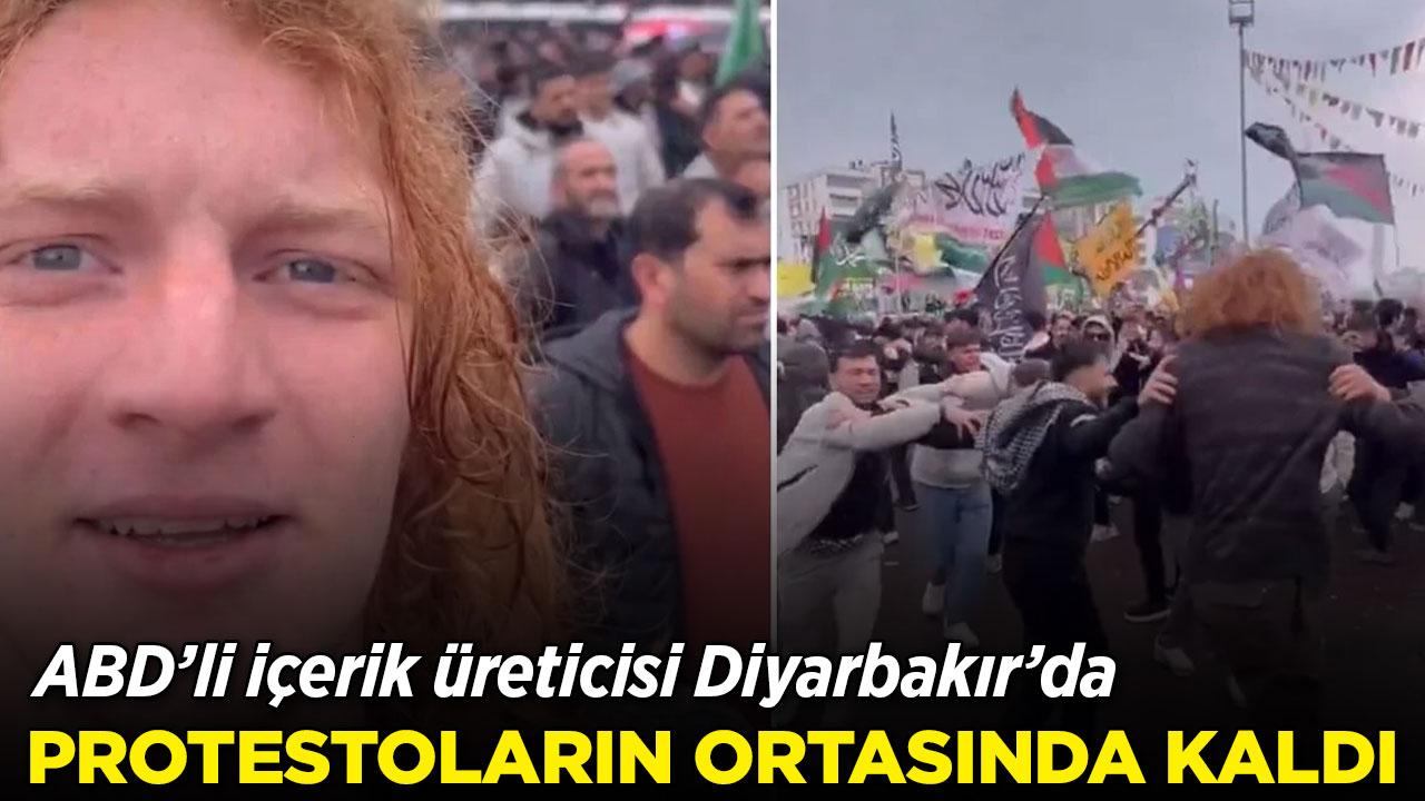 ABD'li Youtuber Diyarbakır'da protestonun ortasında kaldı
