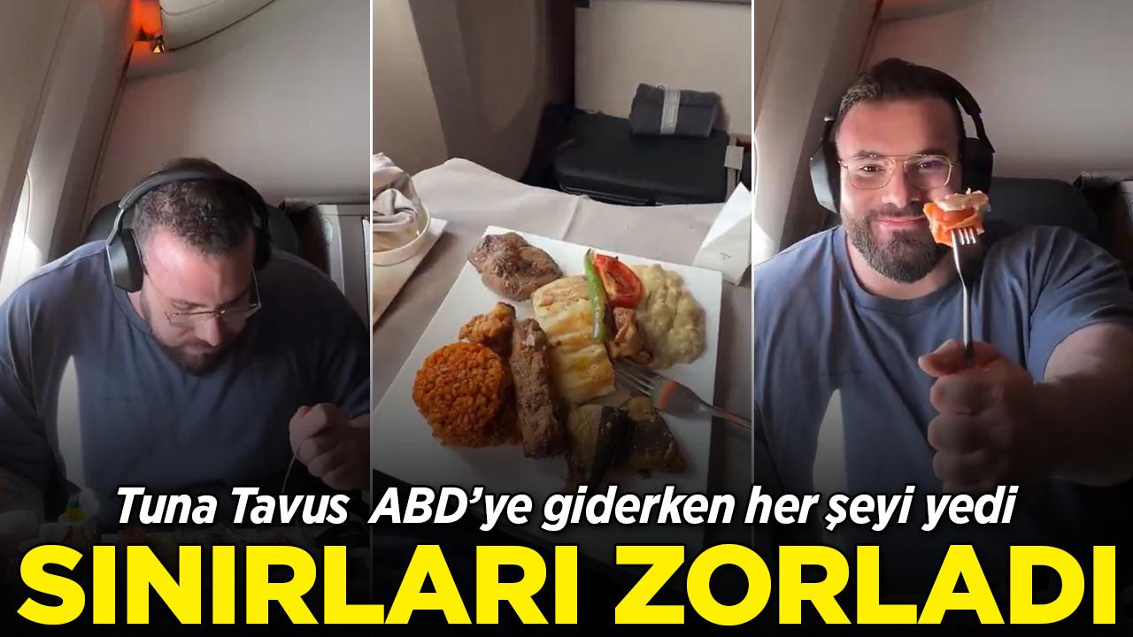 ABD'ye uçarken sınırları zorladı! Saatlerce "her şeyi" yedi