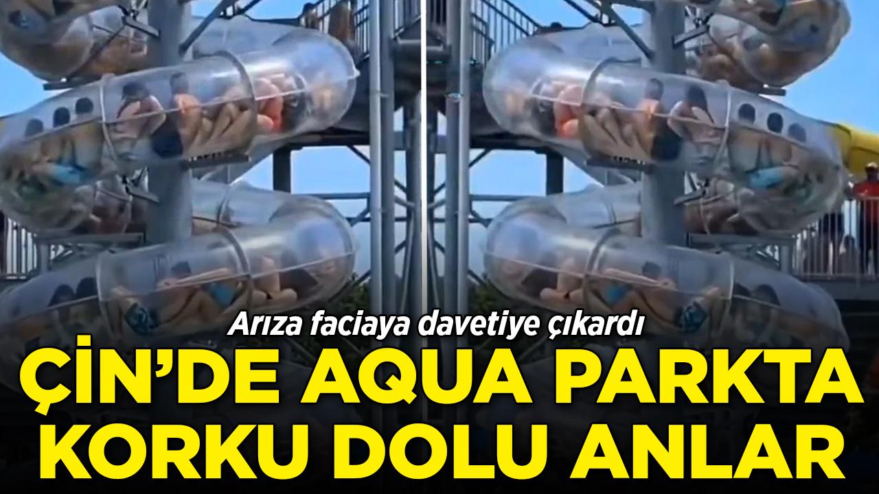 Çin'de aqua parkta korku dolu anlar: Arıza faciaya davetiye çıkardı