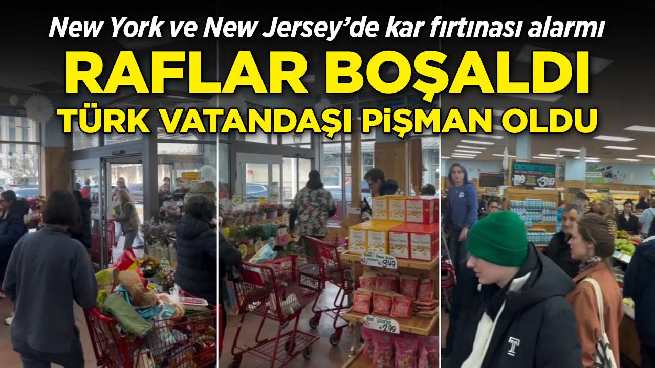 Kar fırtınası öncesi market izdihamı yaşandı