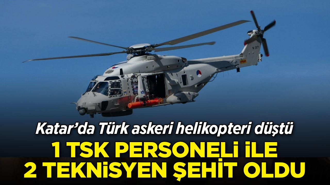 Katar'da Türk askeri helikopteri düştü