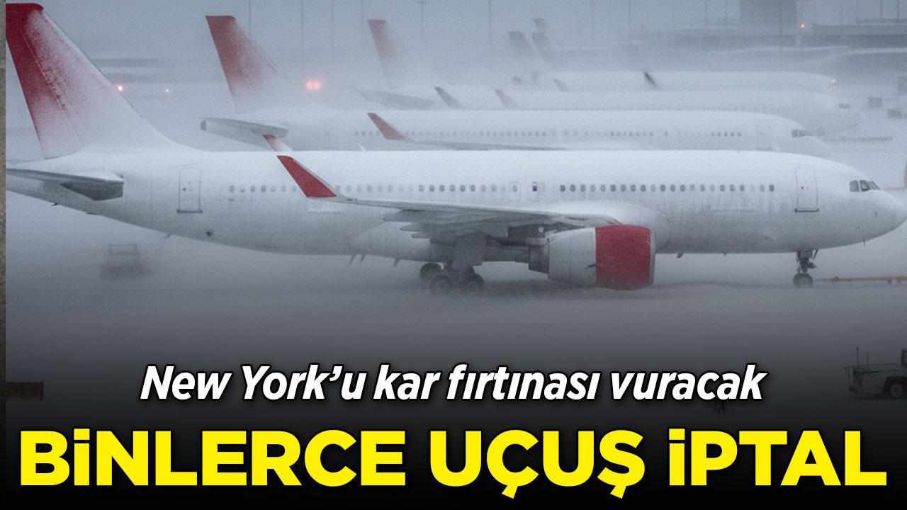 New York'ta tarihi kar fırtınası: 3 binden fazla uçuş iptal