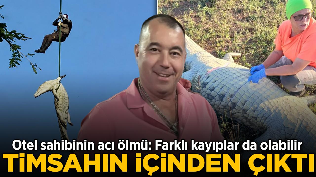 Otel sahibi dev timsahın içinden çıktı
