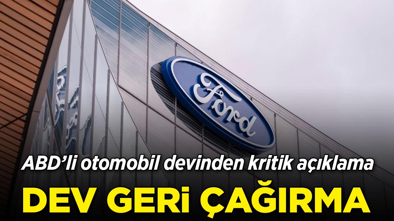 Otomotiv devinden flaş karar: 1,4 milyon aracı geri çağrıldı