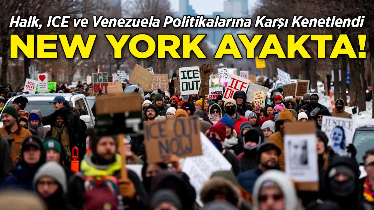 New York'ta Halk Sokaklara Döküldü: Yüzlerce Kişi ICE ve Venezuela Politikalarına Karşı Kenetlendi