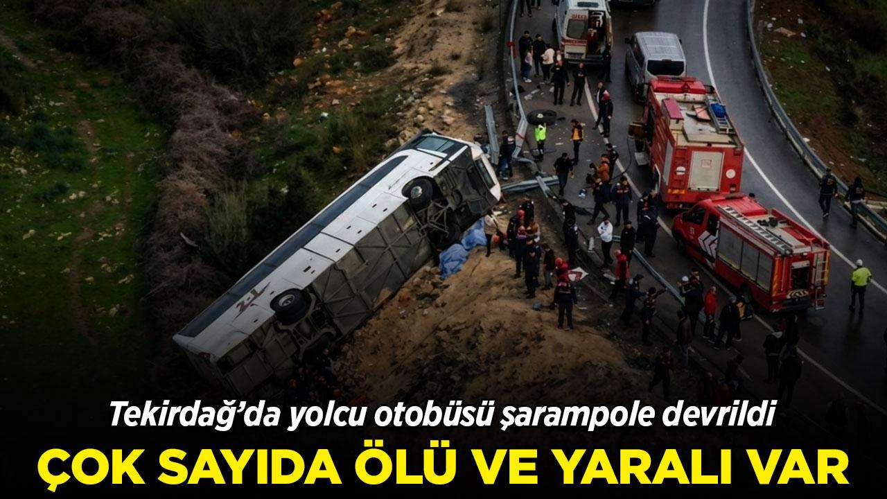 Tekirdağ'da otobüs şarampole yuvarlandı: 8 ölü, 26 yaralı
