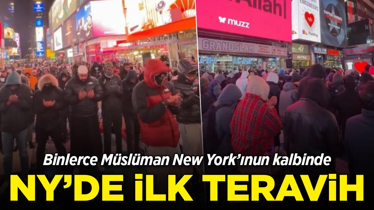 Times Meydanı'nda Ramazan'ın ilk teravihi kılındı