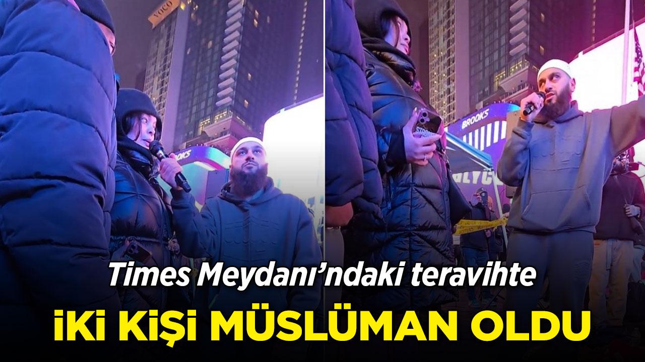 Times Meydanı'nda teravihte iki kişi Müslüman oldu