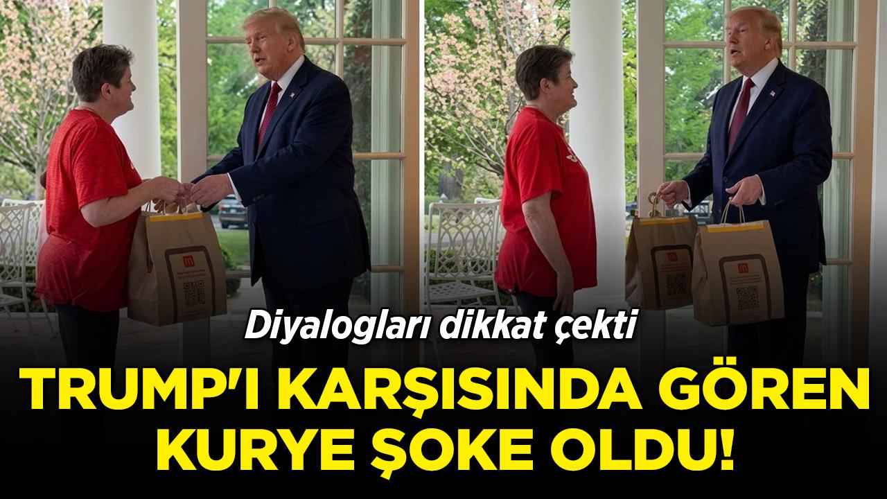 Trump'ı karşısında gören kurye şoke oldu! Diyalogları dikkat çekti